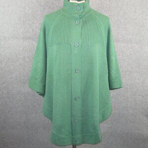 Argee Women's Poncho Cardigan Sweater Green O/S NWT